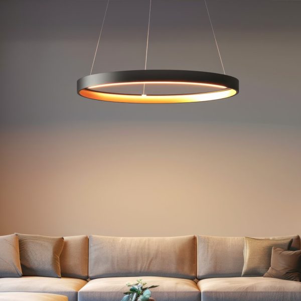 Modern Living Room Interior Design with a Circular Chandelier